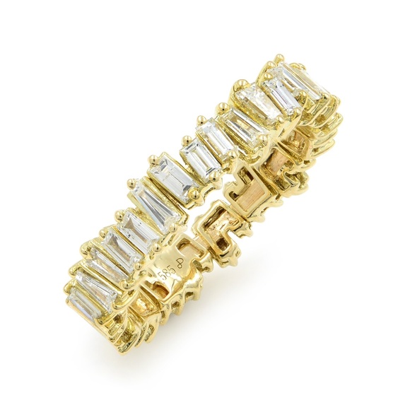 Rachel koen Baguette Diamond Eternity Band 14K Yellow Gold 0.67cttw Size 7 - Picture 5 of 6